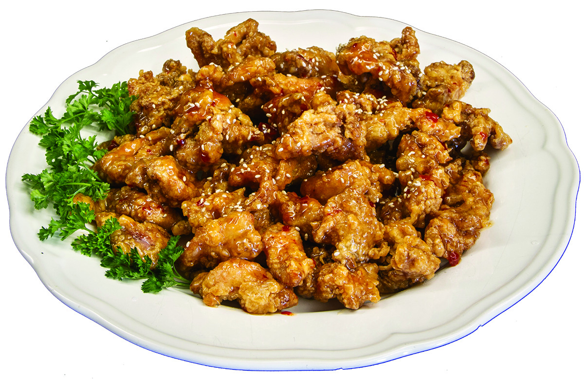 Honey Garlic - Tender chicken glazed with sweet honey and aromatic garlic sauce